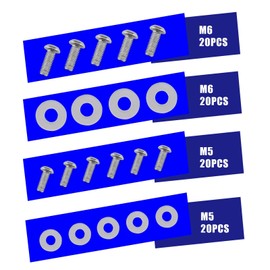 OTOTEC 80Pcs Motorrad Windschutzscheibe Verkleidungsschrauben Kit Edelstahl M5 M6 Schrauben & Nylon Unterlegscheiben Universal Fit für meisten Motorräder