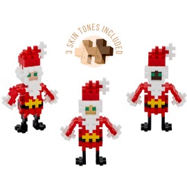 Plus-Plus Building Blocks Toy – 100 pc Kids Construction Toys, Creative Learning Resources and STEM Play for Home and Travel - Girls and Boys Toys Age 5 Plus - Santa 100 Pieces