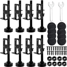 Mezchi 8 Pack Heavy Duty Adjustable Leveling Feet, Furniture Levelers, Leg Levelers with Screws, Lock Nuts and Wrench for Workbench, Cabinet, Wardrobe, Furniture, Table, Shelving Units
