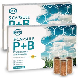 2x Kontak Propoli + Boswellia Capsule Per Diffusori Ambientali, 5 capsule Propolair -> Pacchetto contenete 2 confezioni da 5 capsule | Difese Immunitarie, respirazione