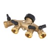 Brass Garden Hose Splitter, 4 Way Hose Pipe Splitter, Brass