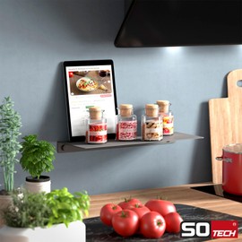 SOTECH Design Wandregal Hover-III 350 x 130 x 30 mm anthrazit, Wandmontage, Wandboard inkl. Befestigungsset für Bad Küche oder Wohnzimmer