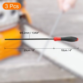 sourcing map 3 Pcs Chainsaw Chain Sharpening File, 13/64-Inch (5.2 Mm) Round Chain Saw Sharpener File Black Steel Chainsaw File with Plastic Handle for Chainsaw