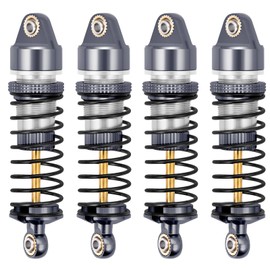 AXspeed Aluminum Shock Absorber Kits 4 Pieces Front and Rear Shock Absorber for 1:18 ARRMA GRANITE GROM RC Car (Titanium and Silver)