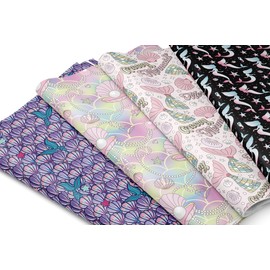 AIM & GGKK Mermaid Wrapping Paper Sheets - 12 Sheets Gifts Wrap with Cute Mermaid Patterns for Birthday Girls Baby Shower Party - 20 x 28 inch Per Sheet