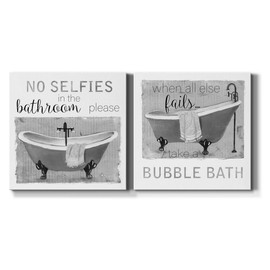 Renditions Gallery No Selfies in the Bathroom Wall Art, Premium Gallery Wrapped Canvas Decor, Ready to Hang, 40 in H x 40 in W, Made in America Print