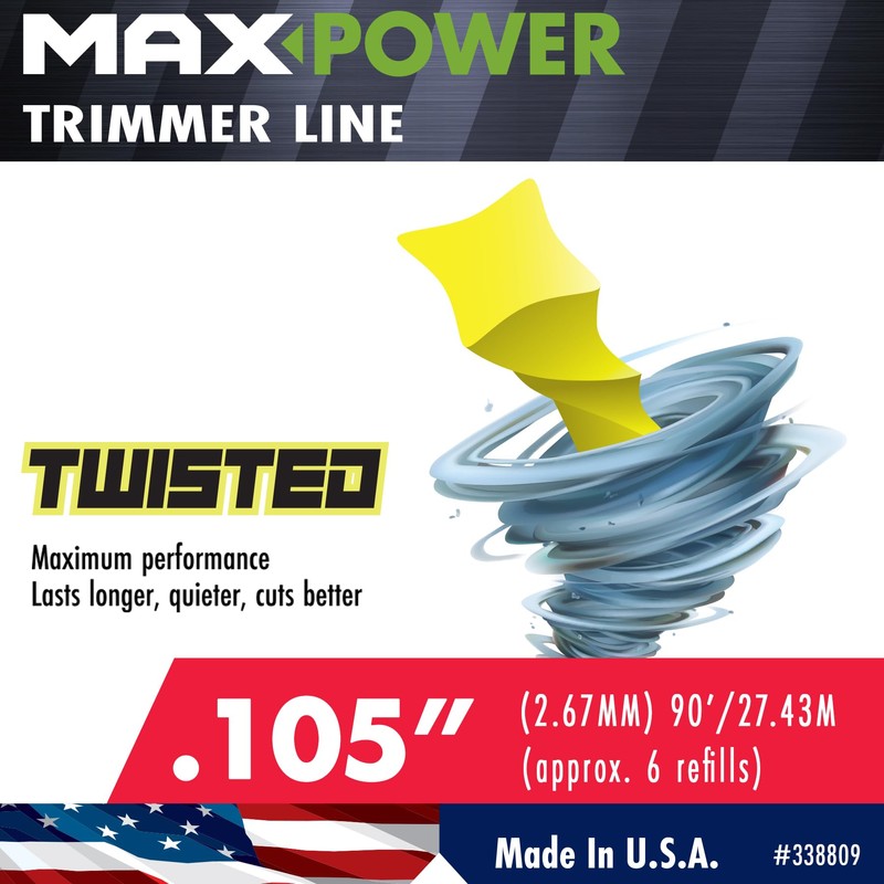 Maxpower 338809 Premium Twisted Trimmer Line .105-Inch Twisted Trimmer Line