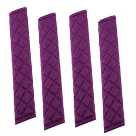 4 PCS Car Seat Belt Pads Seat Belt Shoulder Strap Covers Protector to Release Stress to Your Neck and Shoulder for a Safety Driving Seat Belt Cover Pad Seatbelt (Purple)