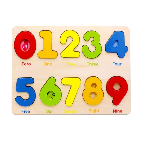 You&Xi Wooden Chunky Learning Alphabet Preschool Puzzle Board