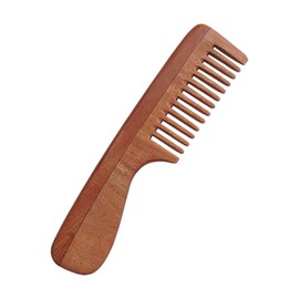 HealthGoodsIn - Pure Neem Wood Wide Tooth Comb with Handle for Thick Hair | Neem Comb with Handle for Scalp Care | Organic and Natural | Wide Tooth Comb