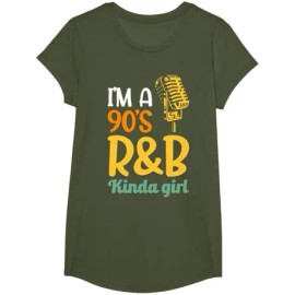 I'm a Men's 90's R&B Hip Hop T-ShirtColor: Women-olive green, Size: Xl
