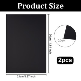 OLYCRAFT 2pcs ABS Plastic Sheet 21x30cm Black Rigid Moldable Panel 3mm Thick Big Black Plastic Sheet Thermoform Board Two-Sided Heat Moldable Panel for DIY Projects Decor Handcrafts