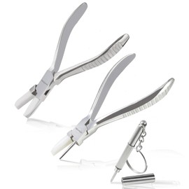 LEONTOOL Temple Pincers, Eyeglass Repair Tools, Eyeglass Adjustment Pliers, Set of 2, Round Pliers, Eyeglass Maintenance, Adjustment Pliers, Precision Screwdriver Included, Nose Pad Replacement,