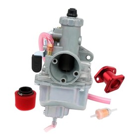 SVKCAR VM22 Carburetor Carb for Predator 212CC GX200 GX160 CT200U CT200U-EX BT200X KT196 196CC Mini Bike Go Kart (& Red Intake Manifold & Red Foam Air Filter)