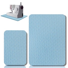 Drydiet 2 Pcs Sewing Machine Muffling Mat Pedal Mat Sewing Machine Mat Reduce Vibrations Noise No Slip Sewing Machine Accessories for Quilting(Light Blue,15'' X 20'' and 9'' X 14'')