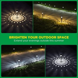 ITbxzzy Super Bright Solar Lights Outdoor Garden 6 Pack, Dusk to Dawn Up to 14 Hours Solar Outdoor Path Garden Lights Auto On/Off