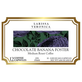 Chocolate Banana Foster Medium Roast Coffee (Single Serve K-Cup Pods) (Gourmet, Naturally Flavored, Whole Coffee Beans) (12 pods, ZIN: 576408)