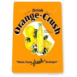 Tinworld Tin Sign Drink Orange Crush Retro Soda Metal Sign Decor Kitchen Cottage Farm A344