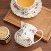 Ceramic Sugar and Creamer Set, 3 Piece Set with Cream