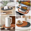 Pixieora Faux Leather Placemats and Coasters, Washable Reversible Oval Placemats