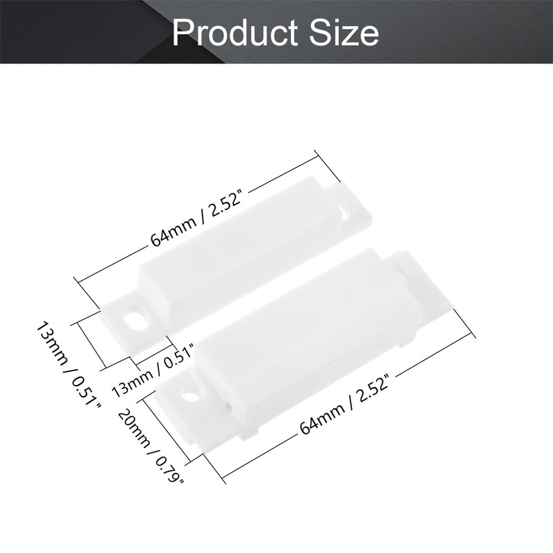 Fielect 2Pcs MC-31 Surface Mount Wired N.O. Door Contact Sensor