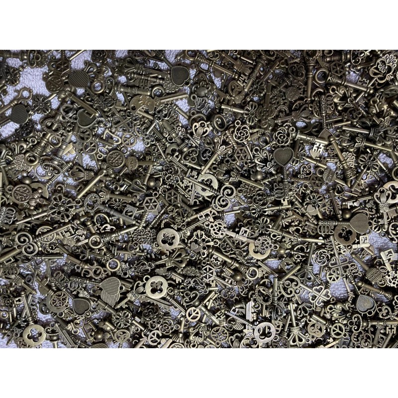 Unbranded ~100~ Small Skeleton Keys~ Bronze Tone- Charms, Pendants, Crafting