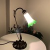 Bieye LS05 Lily Flower Blown Glass Lampshade (White Green, Opening