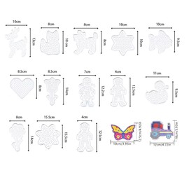 15pcs Fuse Beads Boards Set,Clear Animal Shape Pegboards Craft Tray Fuse Beads Fuse Beads Pegboards Beads Pegboard Colorful Cards for Kids Ironing Bead Pin Plates DIY Template Paper Cards.