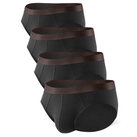 DAVID ARCHY Men's Underwear Bamboo Rayon Breathable Lightweight Basic Pouch Briefs no Fly in 4 Pack(S,Black)