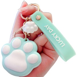 Plus Nao Plus Nao Key Chain Key Ring Bag Charm for Women Women Key Charm Paw Animal Tags Plump Stylish - Light Blue, blue (light)
