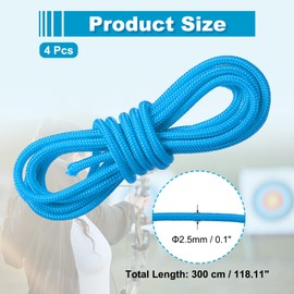 sourcing map 10 Feet Archery D Loop Rope String Nocking Loop Rope Serving Thread Release Material for Compound Archery Bowstring(Blue, Pack of 4)