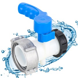 XCRPRT IBC Adapter Ball Valve, IBC Container Flap Valve DN50 75 mm, IBC Tank Accessories Tank Drain Valve, Stopcock, Outlet Valve, Flap Valve for IBC Container, Water Tank, Rain Butt