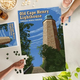 Lantern Press 1000 Piece Jigsaw Puzzle, Virginia Beach, Virginia, Old Cape Henry Lighthouse