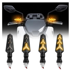 4pcs Motorcycle Turn Signals LED,Motorcycles Blinkers with Amber Lights＆Wiring Harness for Enhancing Visibility and Proving Turn Signals,12V Motorcycles Parts Motorcycle Lights