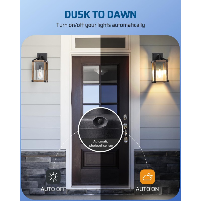 DEWENWILS Light Sensor Socket 2 Pack, Automatic Dusk to Dawn