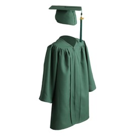 OSBO GradSeason Unisex Matte Kindergarten Graduation Gown Cap Tassel Set 2024 (Forest, 33"(4'0"-4'2"))