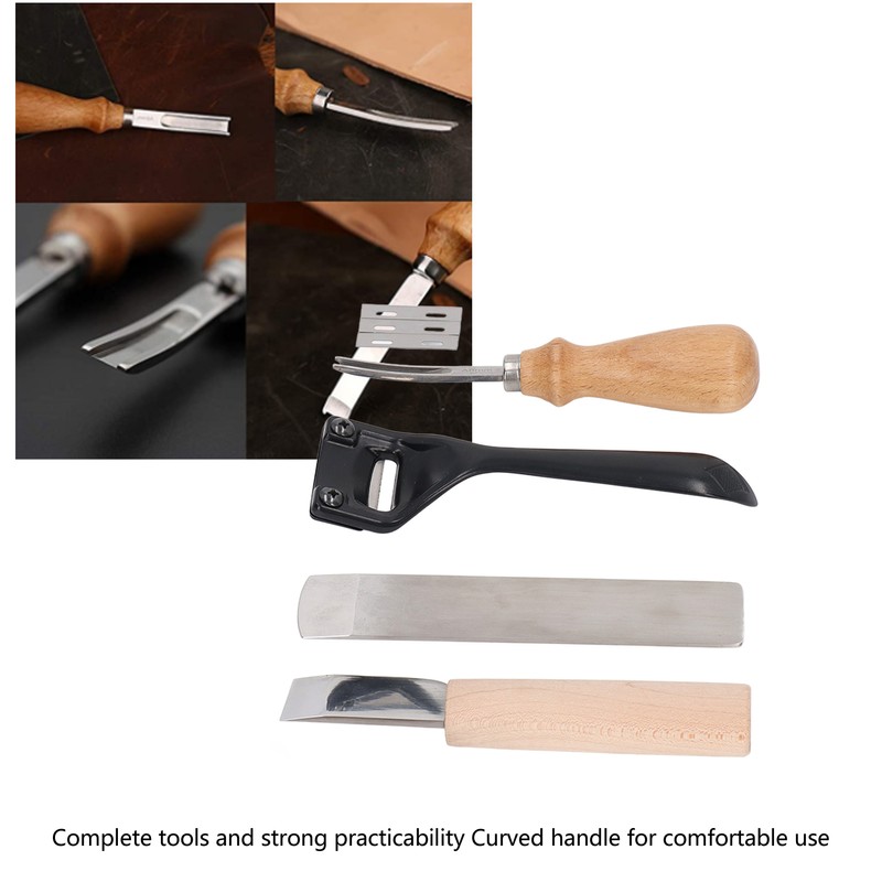 Metal Leather Skiver Set Easy Cutting Incisive Curved Handle Safety