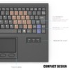 E-SDS Waterproof Industrial Keyboard with Touchpad Wired Compact Portable, Black