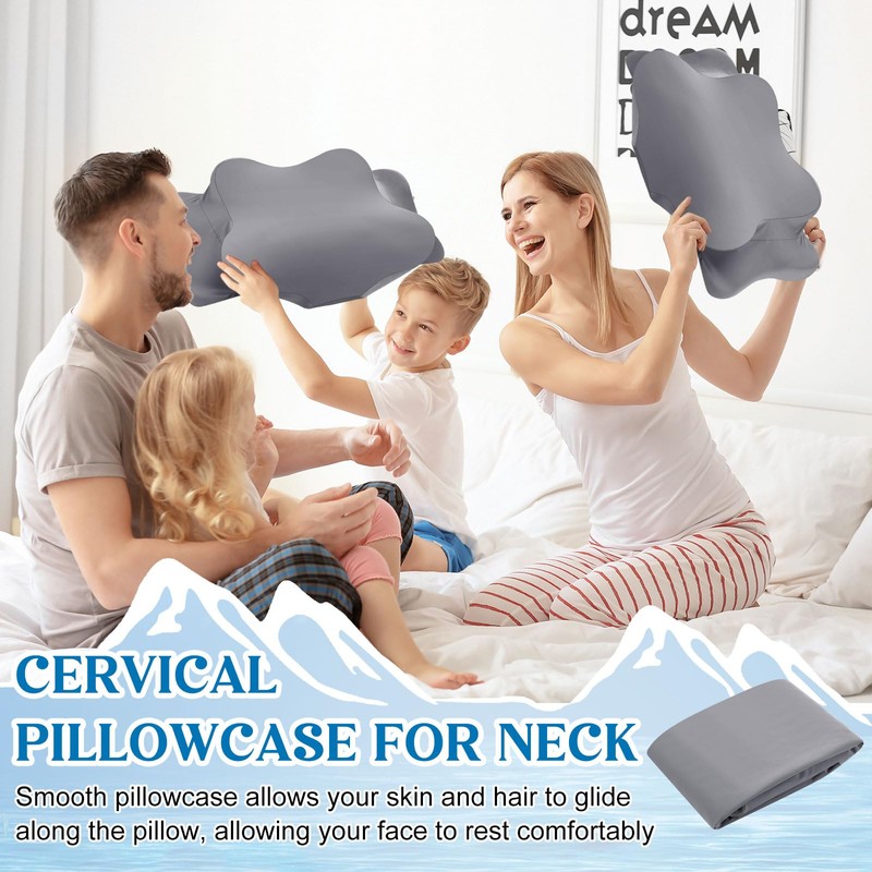 Hahafelt 2 Pcs Cooling Cervical Neck Pillowcase with Envelope Closure
