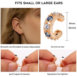 ORAZIO 20/25pcs Ear Cuff Set Women's Ear Cuff Earrings Earcuffs Set Helix Cartilage Ear Cuff Without Ear Hole Wrap Earring Fake Earrings Ear Cuffs Ear Cuff Ear Cuff, Rose Gold Copper Silver, Cubic