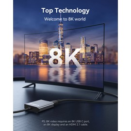 Viagkiki USB C to Dual HDMI Adapter 8K, Dual HDMI Monitor Adapter, Supports Single 8K@30Hz or Dual 4K@60Hz Compatible with MacBook Pro/Air, Dell XPS 13/15, Lenovo Yoga etc