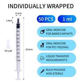 50 x syringes 1 ml, 1 ml syringe, 1 ml syringe, syringe 1 ml, plastic syringe, plastic syringe (without needles)