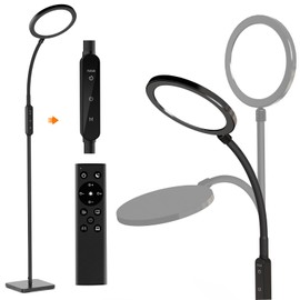 RICIAL Light Therapy Lamp, Adjustable Brightness and Color 10000 Lux Sun Lamp, with Remote Control and Flexible Gooseneck Sunlight Lamp, 4 Timers & Memory Function Floor Lamp for Reading/Office/Home