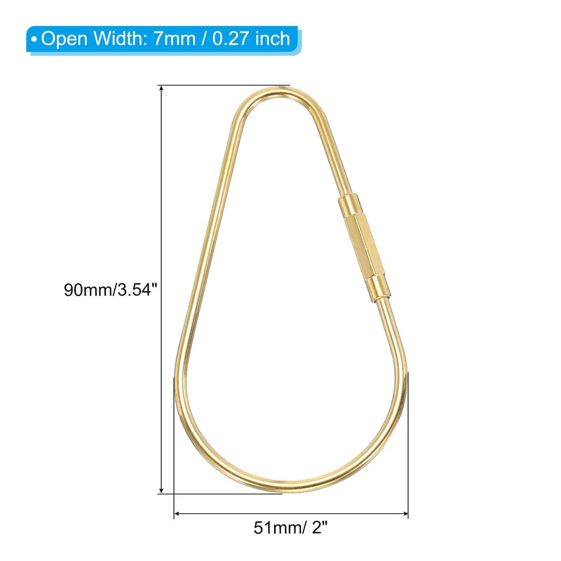 [PATIKIL] Brass Key Ring Set of 5 Screw Lock Clip