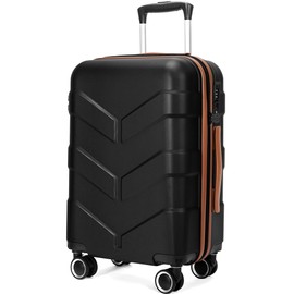 TILYMOL Hardside Carry On Luggage 22x14x9 Airline Approved with Spinner Wheels, 20-inch Carry-On Suitcase for Men & Women, Black