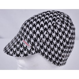Comeaux Caps Reversible Welding Cap Black and White Houndstooth Size 7