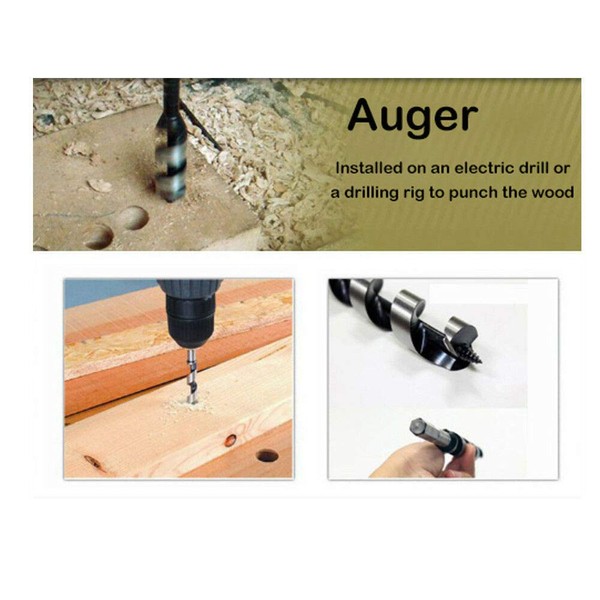 Auger Drill Bit Hex Shank Carpenter Joiner Fast Cut Woodworking