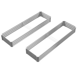8X2X1FT-2P Galvanized Raised Garden Beds Outdoor // Planter Raised Beds for Gardening, Vegetables, Flowers, Large Metal Garden Box,Deep Plant Flower pots Outdoor.