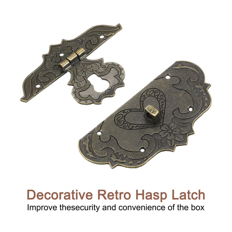 sourcing map Hasp Clasp Latch Lock, 97 x 78mm Decorative