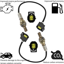 1 Pair Upstream and Downstream Oxygen Sensors Replacement for Jeep 2010 2009 2008 2007 Wrangler 3.8L Upper and Lower O2 Sensors 234-4881 234-4587